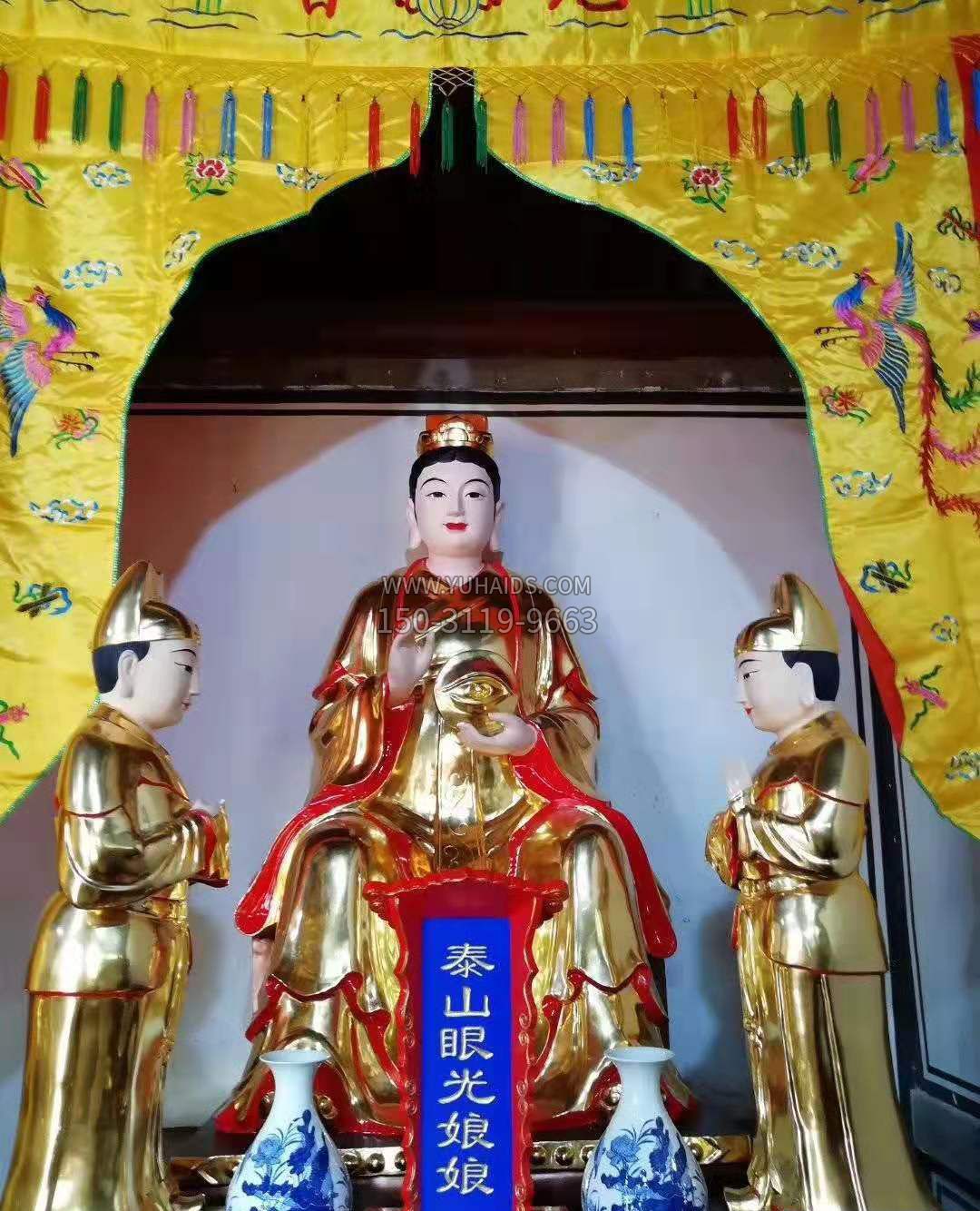 玻璃钢彩绘佛像雕塑寺庙景观雕塑 