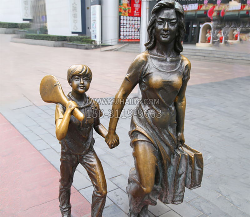 购物铜雕雕塑