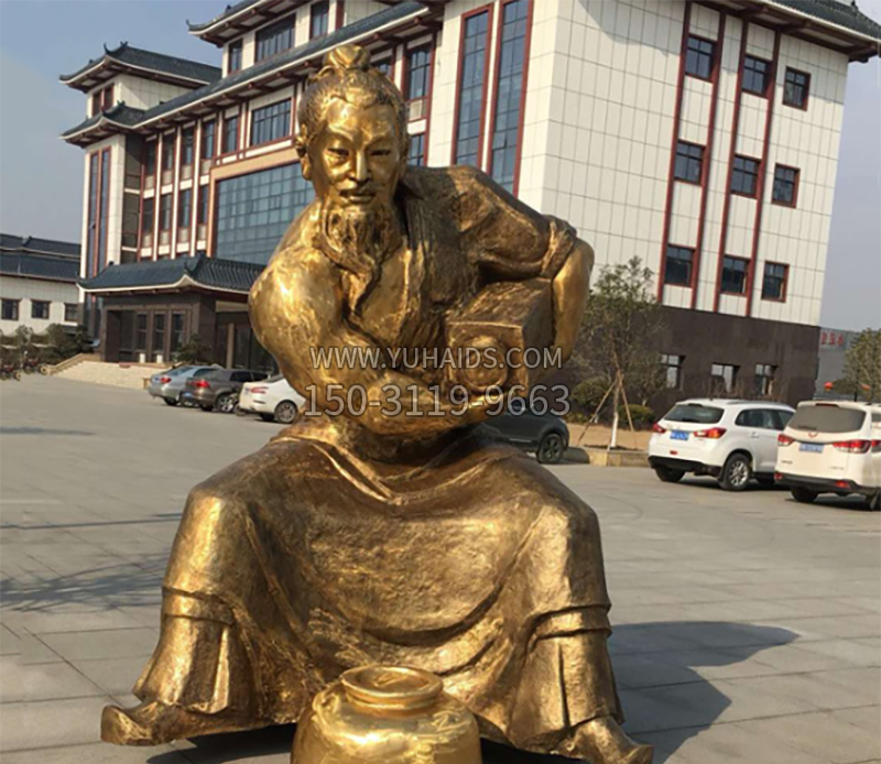 铜雕酿酒雕塑