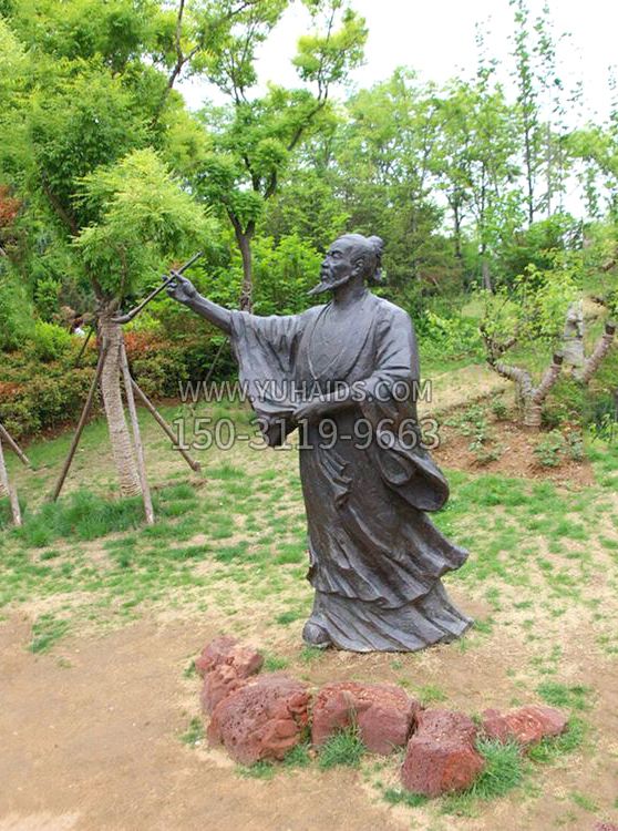 中国历史名人唐代著名绘画大师吴道子铜雕塑