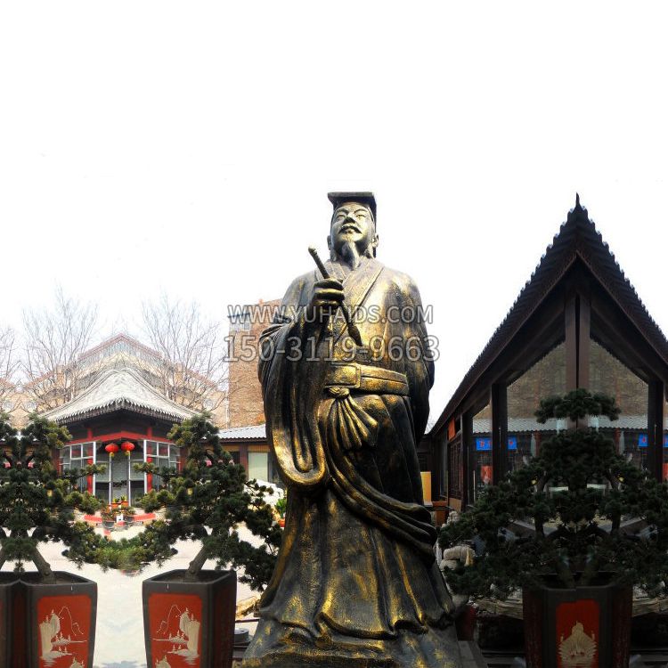 中国历史名人铸铜王羲之雕像 中国历史名人铸铜王羲之雕像