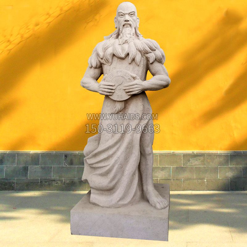 中国医药鼻祖之青帝伏羲石雕塑
