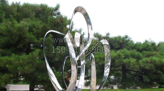 园林不锈钢镜面抽象雕塑