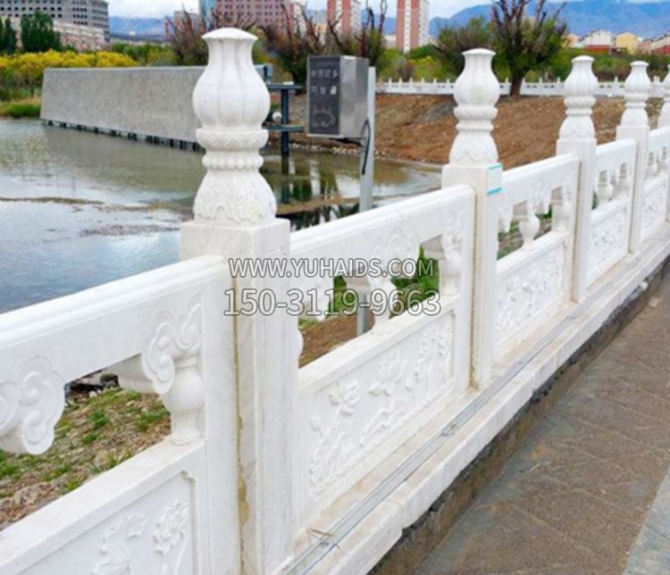 园林汉白玉石栏板景观石雕_2 (2)雕塑