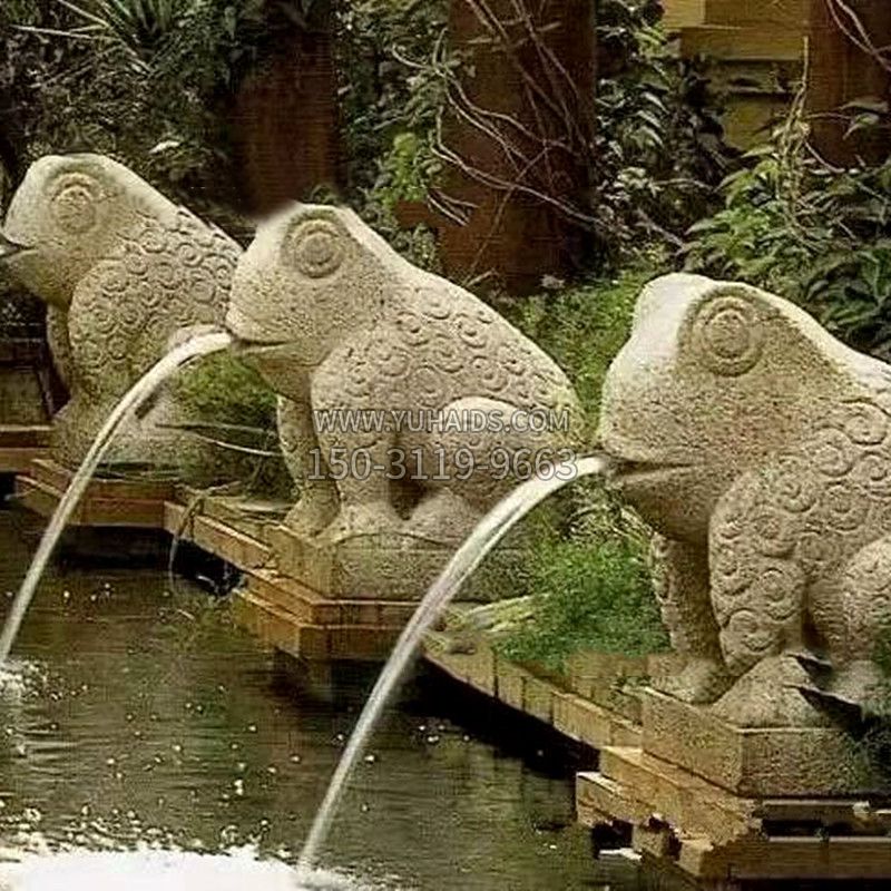 园林水景喷水抽象青蛙石雕雕塑