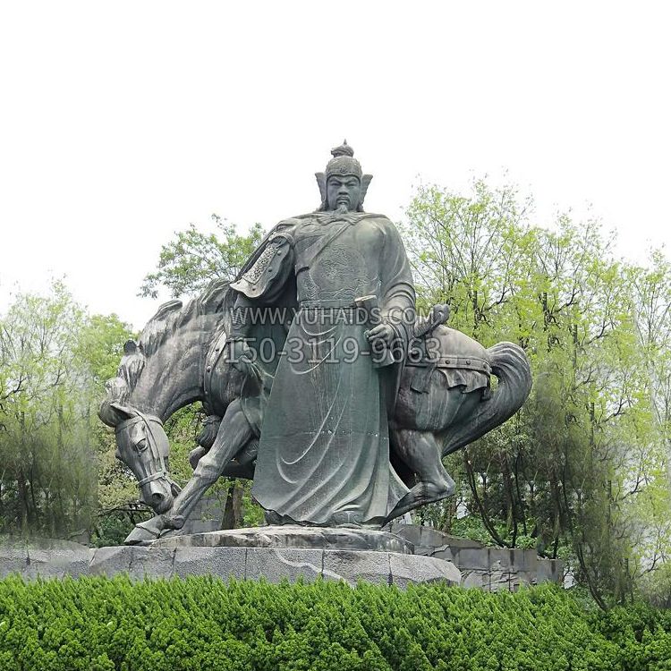岳飞铜雕景观雕像-景区园林历史名人雕塑