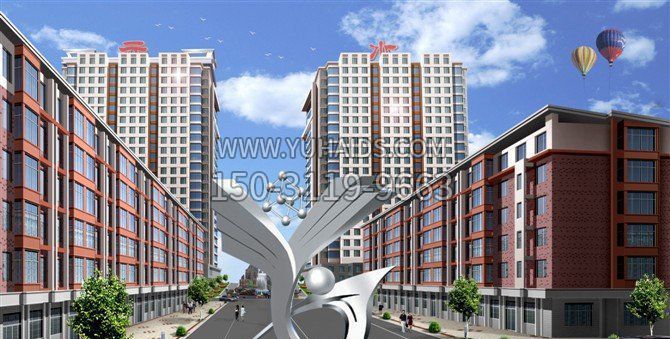 小区不锈钢水云天景观雕塑