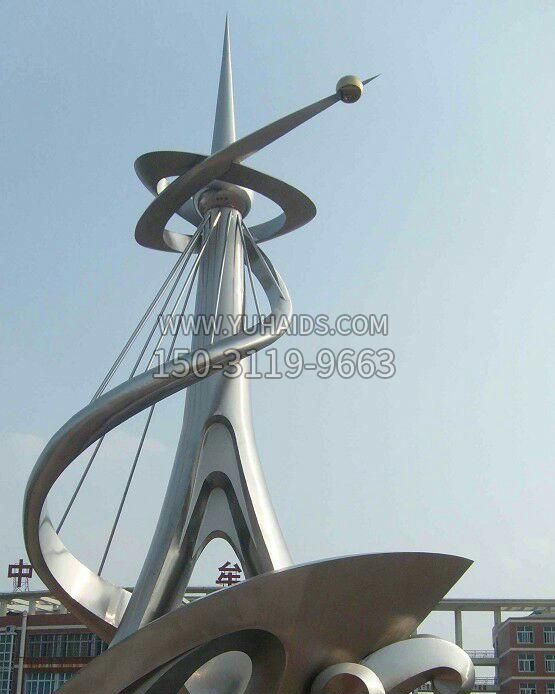 校园不锈钢乘风破浪景观雕塑