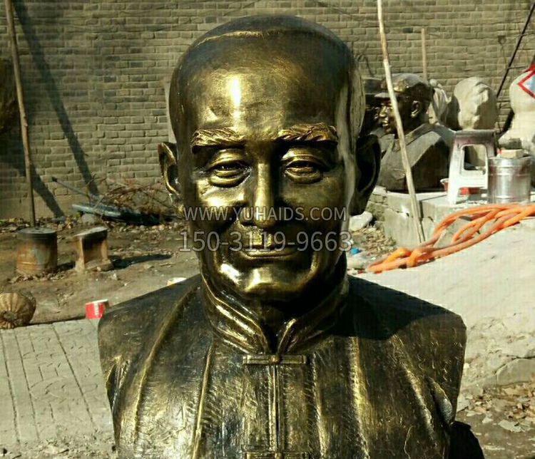 校园名人叶圣陶胸像铜雕雕塑