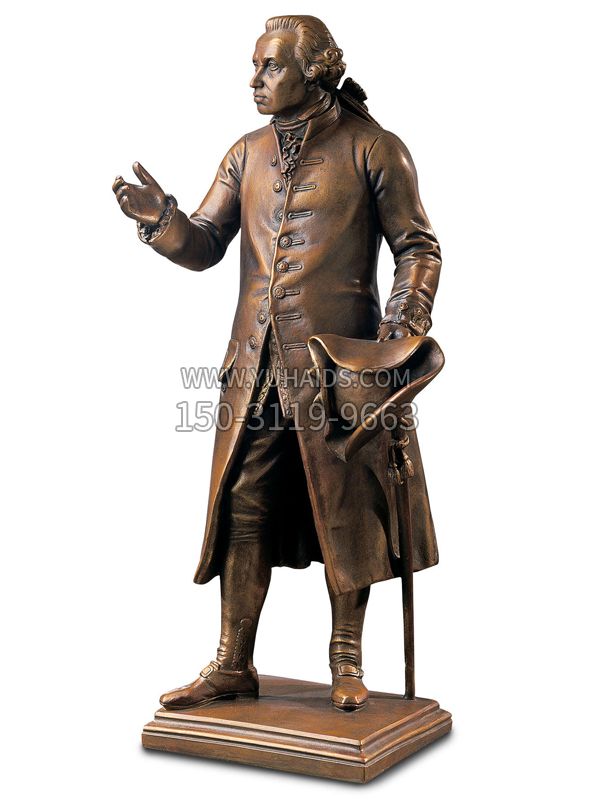 西方最具影响力的思想家之一古典哲学创始人伊曼努尔·康德铜雕塑像