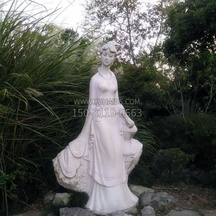 西施汉白玉石雕像雕塑