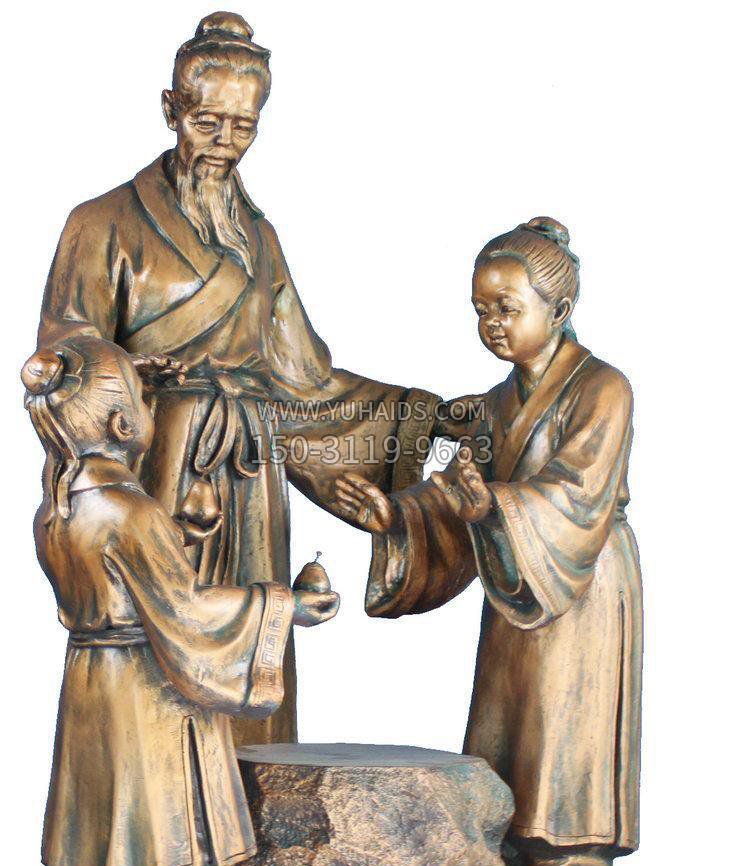 校园孔融让梨景观铜雕雕塑