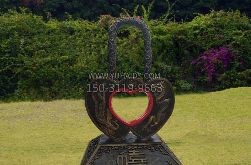 同心锁铜雕雕塑