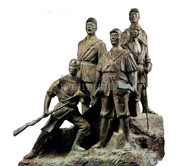 铜雕狼牙山五壮士雕塑