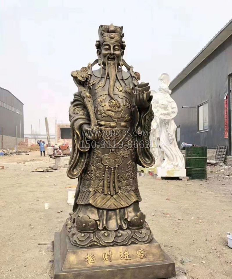 铜雕寺庙财神雕塑