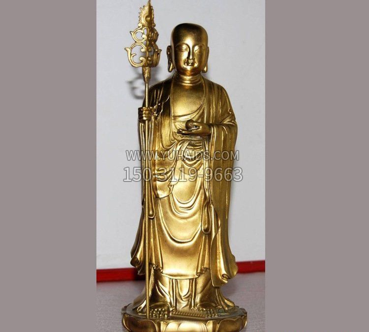 铜雕寺庙佛堂地藏菩萨雕塑