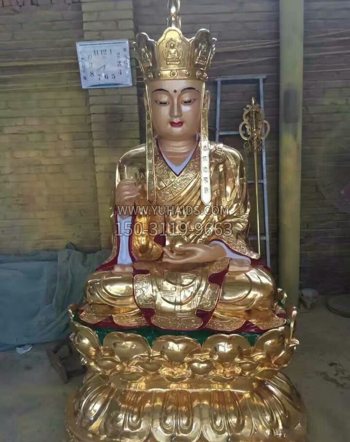 铜雕贴金地藏菩萨雕塑