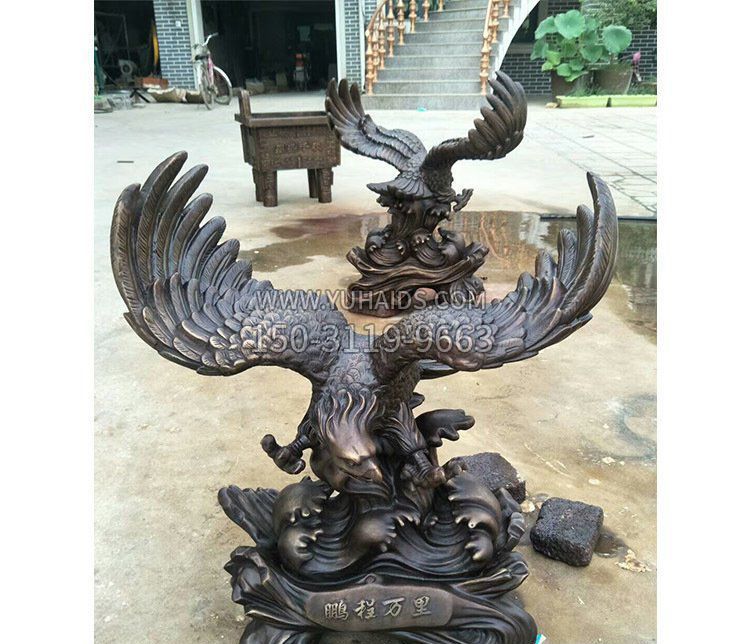 铜雕园林飞鹰动物雕塑