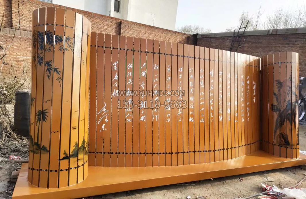 铜雕竹简广场雕塑 铜雕竹简广场雕塑