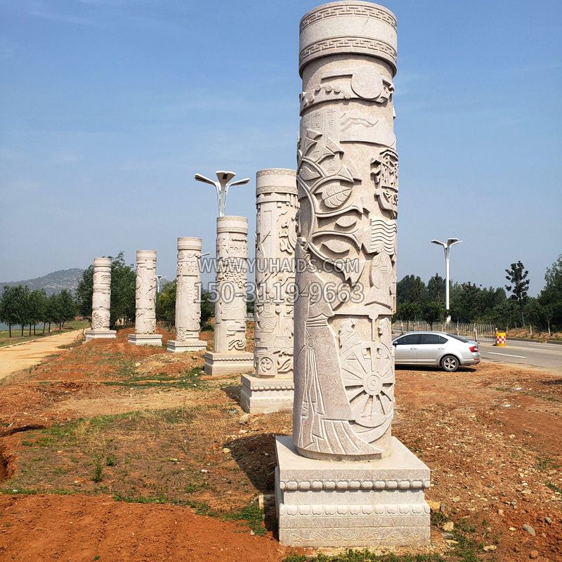 石雕文化柱雕塑