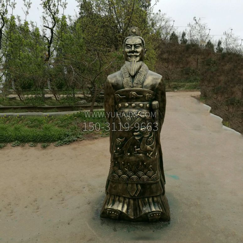雕塑雕塑 始皇嬴政玻璃钢仿铜<a href=