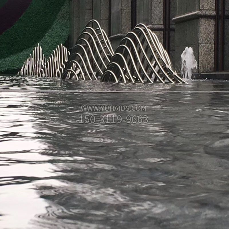 水池水景假山不锈钢雕塑