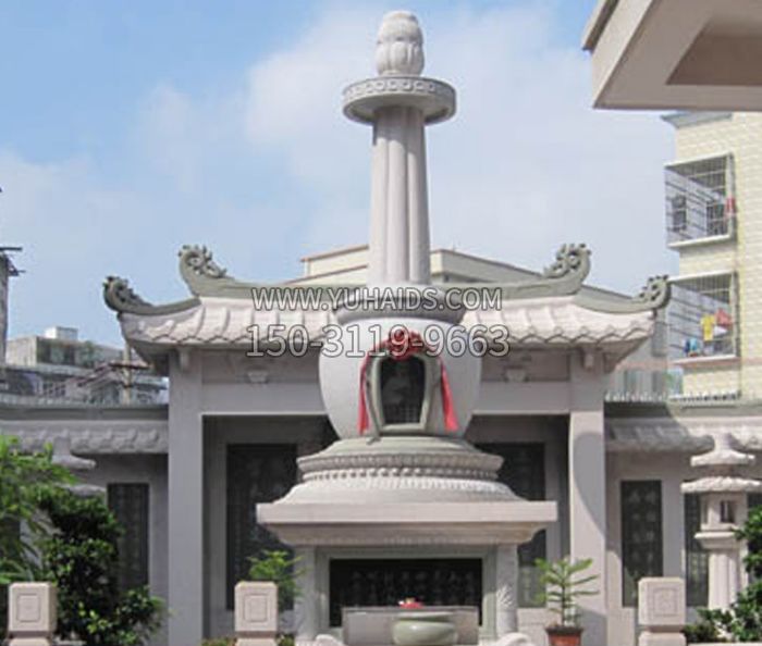 寺庙景观舍利塔石雕 (4)雕塑