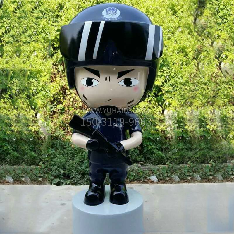 特警玻璃钢卡通雕塑