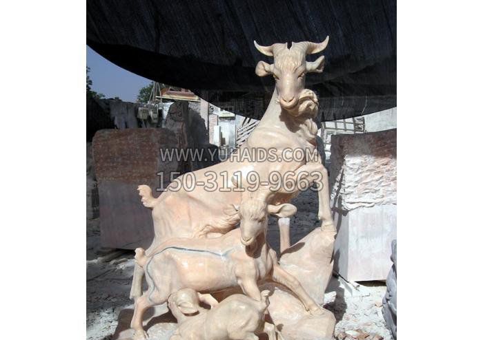三阳开泰公园动物石雕雕塑