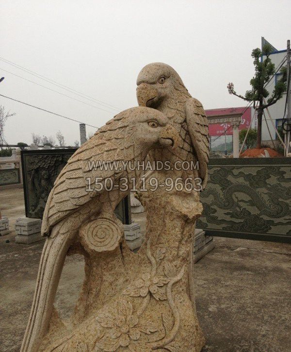 砂岩鹦鹉石雕雕塑
