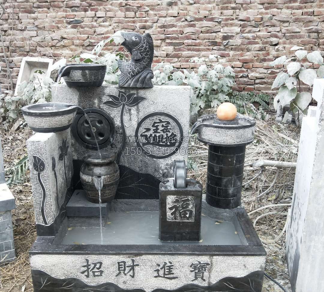 酒店招财流水池雕塑