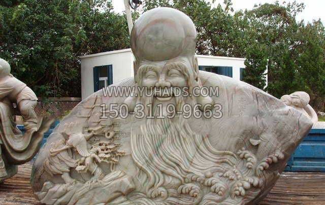 老寿星大型胸像石雕雕塑