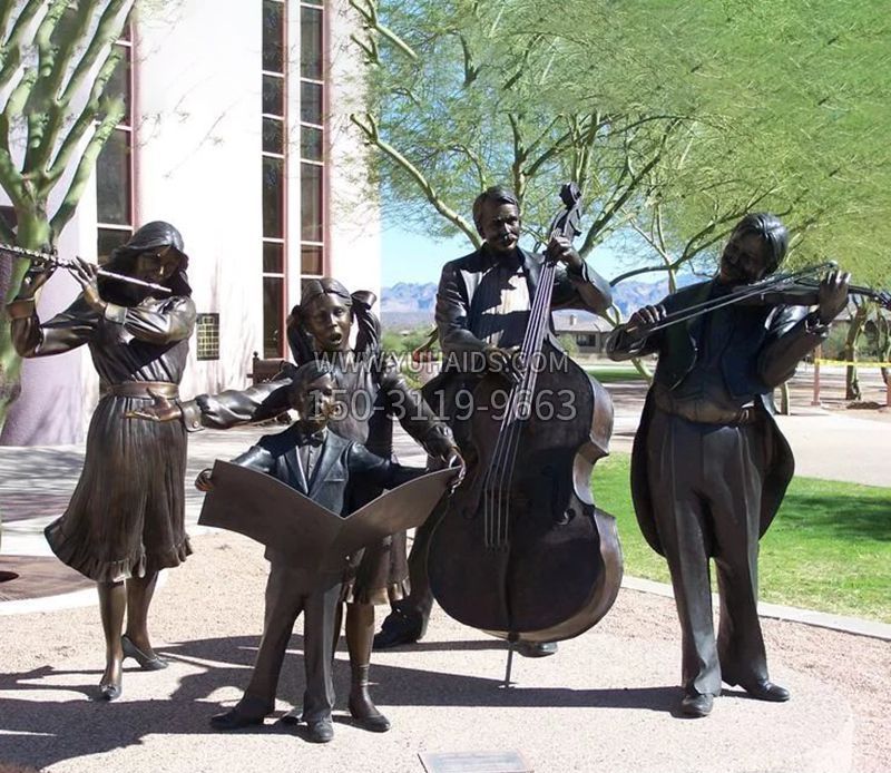 乐队演奏园林景观公园小品铜雕雕塑