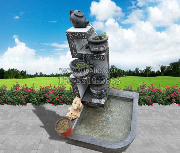流水罐子水槽庭院流水摆件石雕雕塑