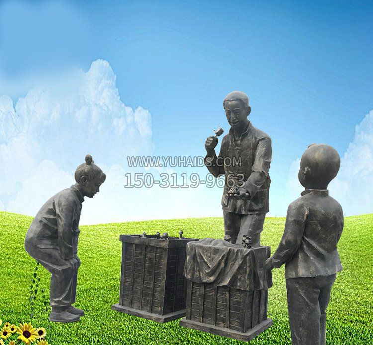 卖玩具的商贩铜雕雕塑