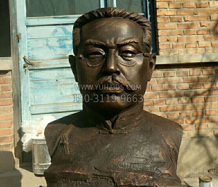 名人李大钊胸像铜雕雕塑