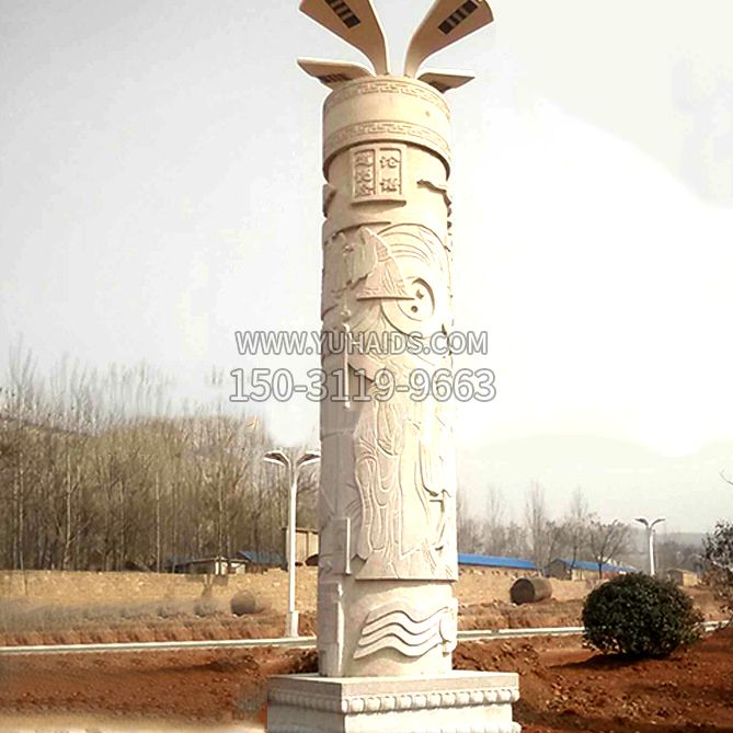 名人文化柱雕塑