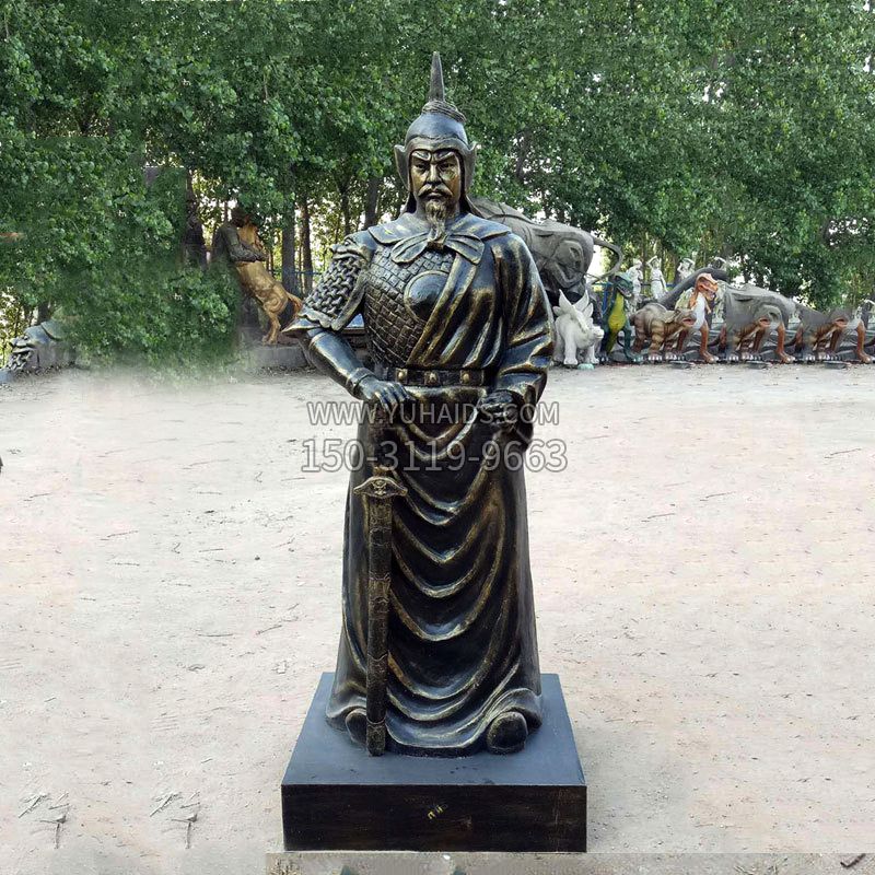 明朝开国元勋古代著名将领徐达玻璃钢仿铜雕塑