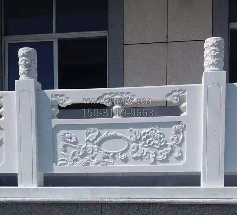 汉白玉走廊石栏板雕塑