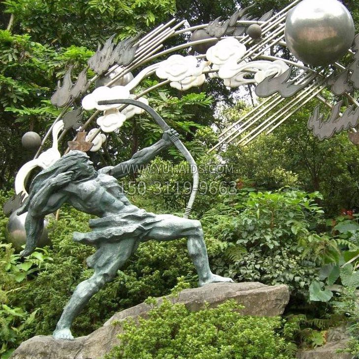 后羿射日雕塑