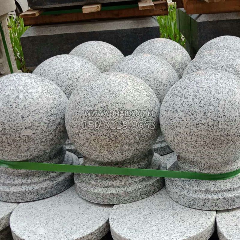 花岗岩城市广场道路挡车石球墩雕塑