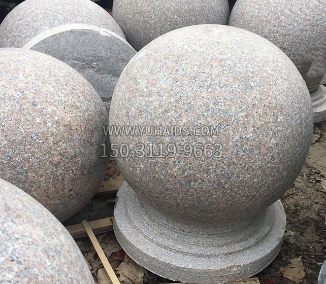 花岗岩挡车路障石球雕塑