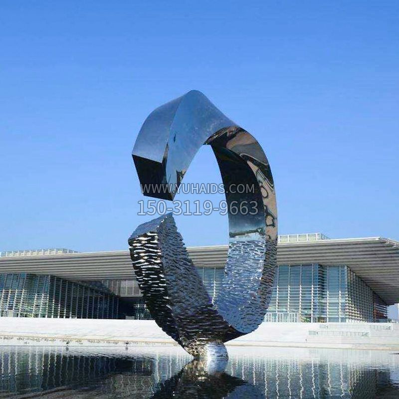 环形不锈钢水景景观雕塑