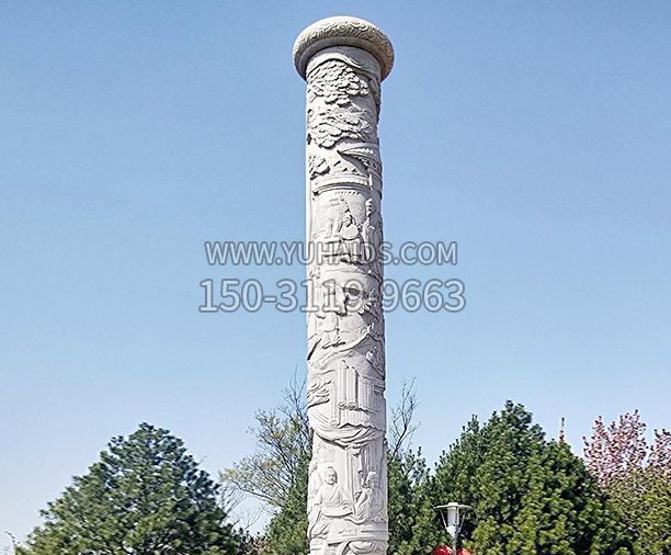 广场景观大理石文化柱石雕 (5)雕塑