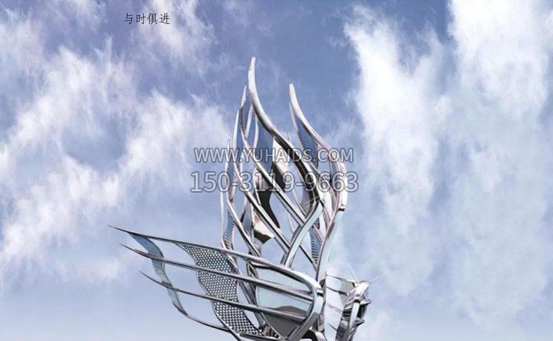 广场与时俱进不锈钢雕塑