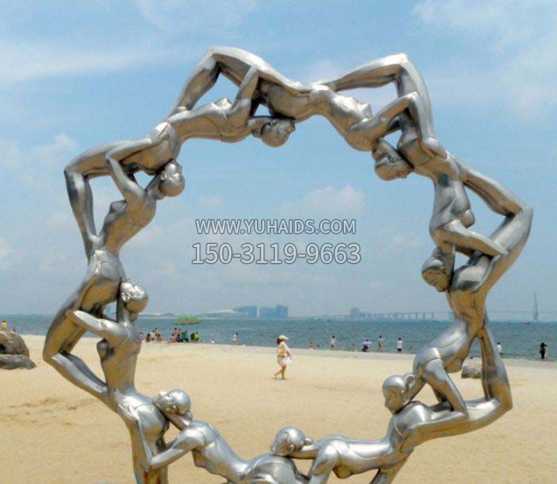 海边景观不锈钢雕塑