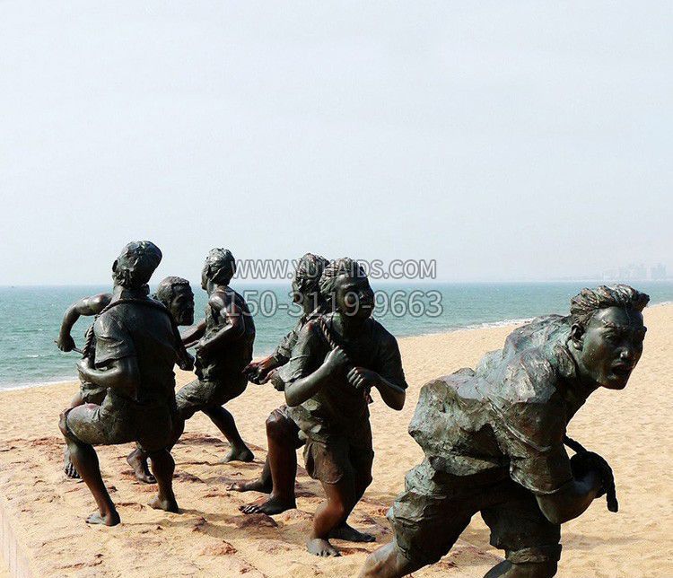 海边纤夫铜雕雕塑
