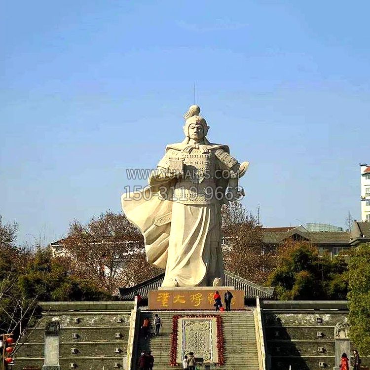 韩信拜将景观石雕塑-景区历史名人西汉著名军事家雕像