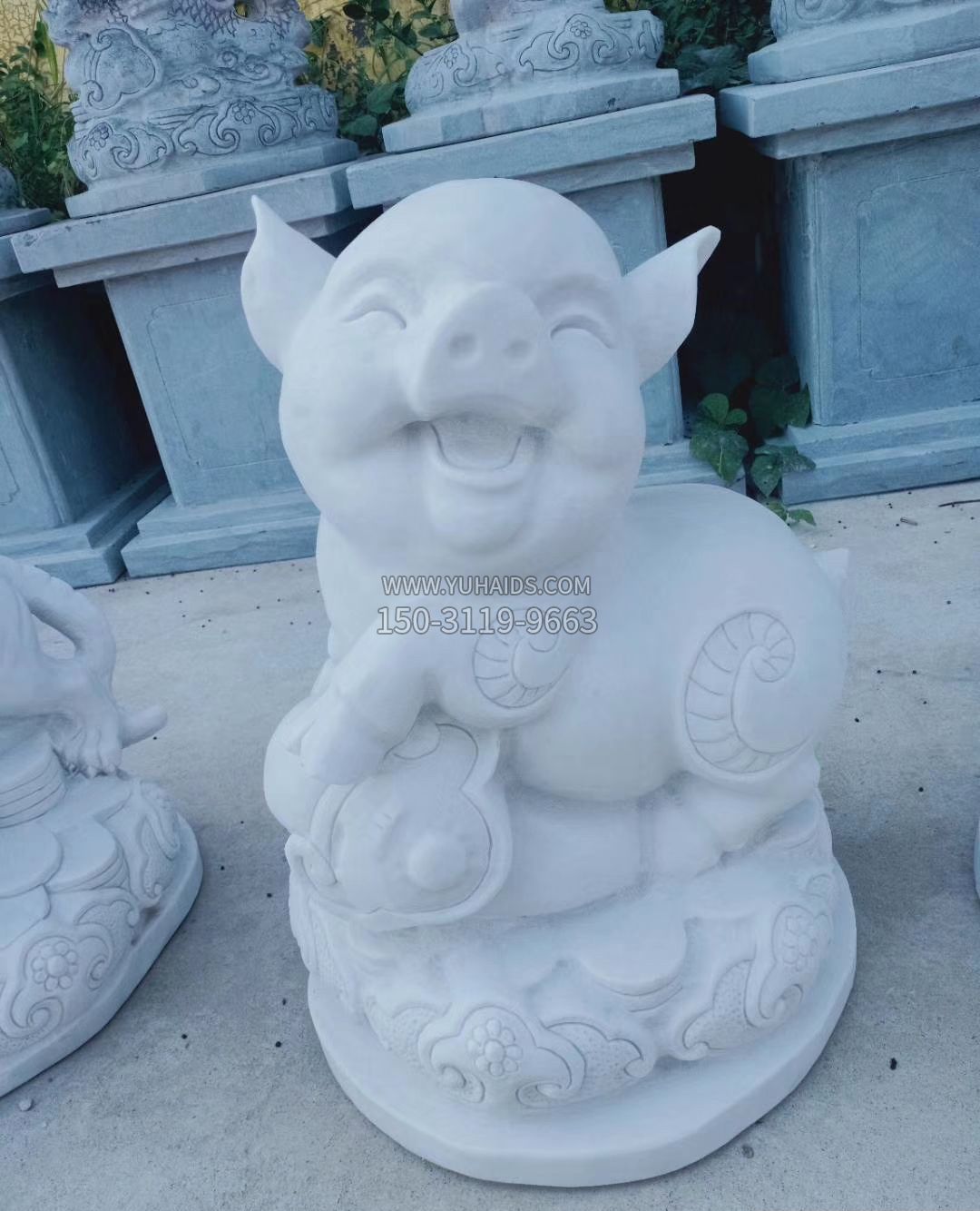 汉白玉葛洪石雕塑像 汉白玉葛洪石雕塑像