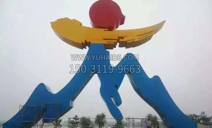 彩色大型广场不锈钢抽象雕塑